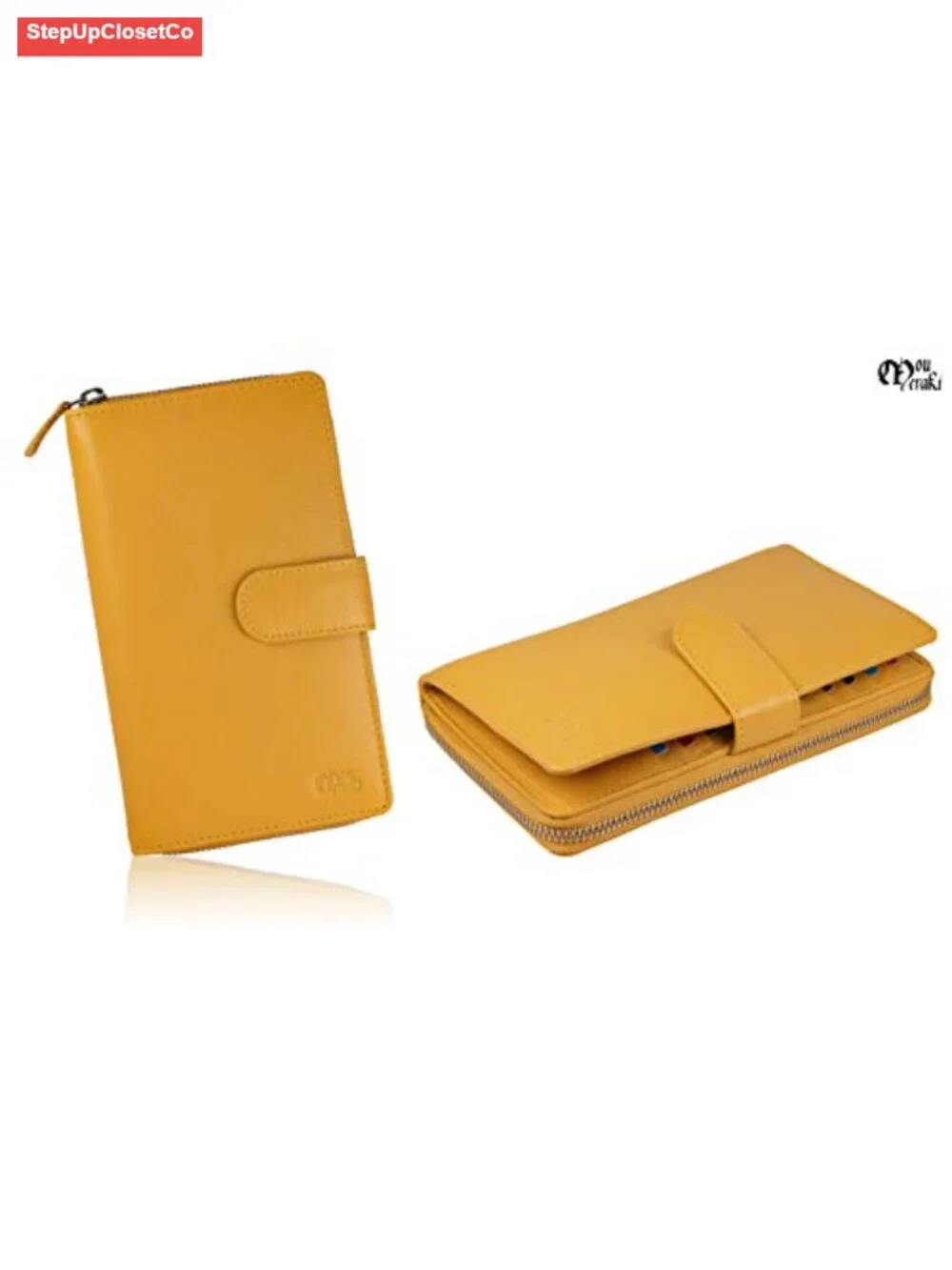 Genuine Leather RFID Blocking Checkbook Wallet Clutch for Women